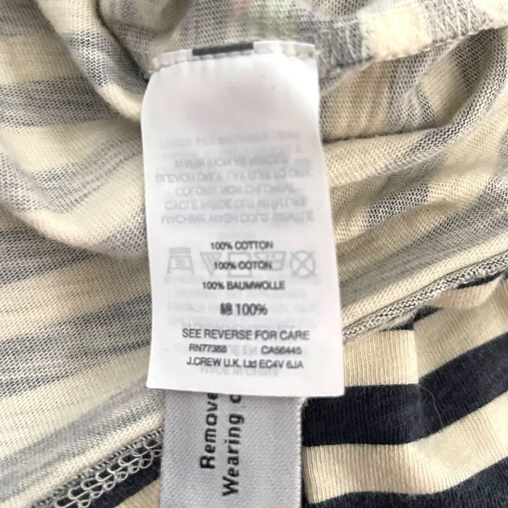 Michael Defeo for J. Crew black White Multicolor Stripe Long‎ Sleeve Tee XL